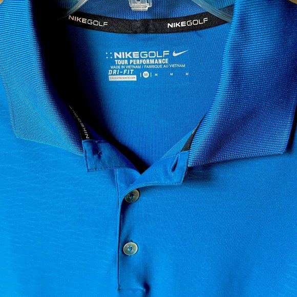 Nike Golf Dri-Fit Tour Performance Blue Short Sleeve Polo Shirt M - Picture 3 of 5